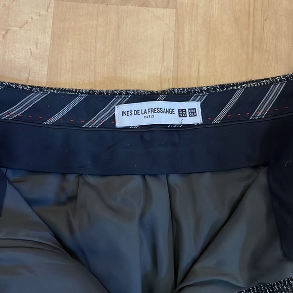 Uniqlo x Ines de la Fressange Paris Wool Blend Grey Plaid Trousers size 6 - Picture 2 of 4
